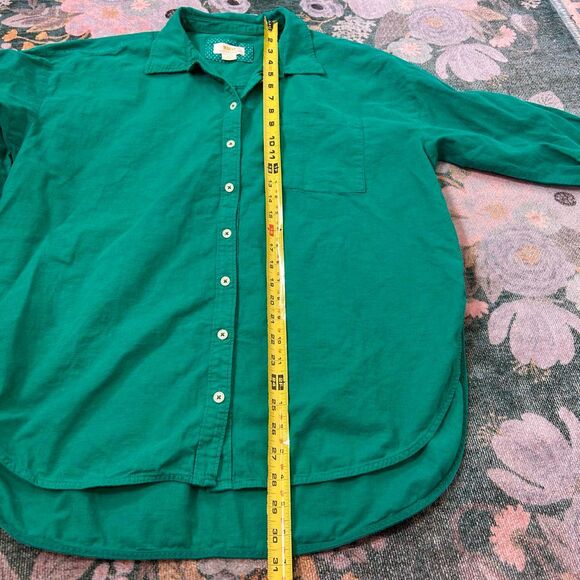 Maeve By Anthropologie Bennet Button-up Shirt Women's MP Green Linen Cotton Top - Picture 13 of 16